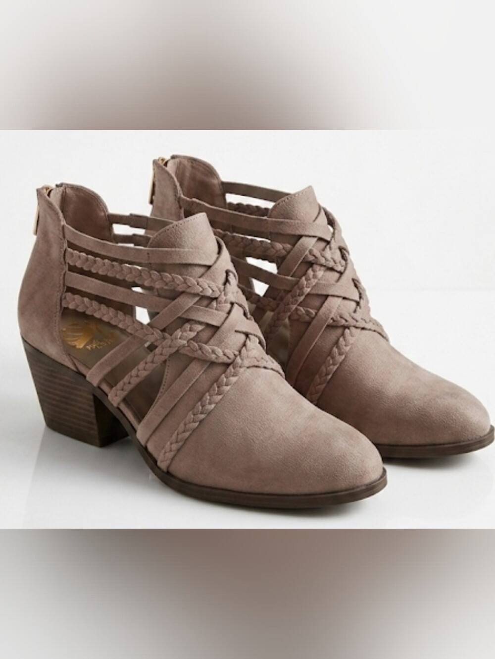 Fergalicious Braided Ankle Booties Size 8.5 New